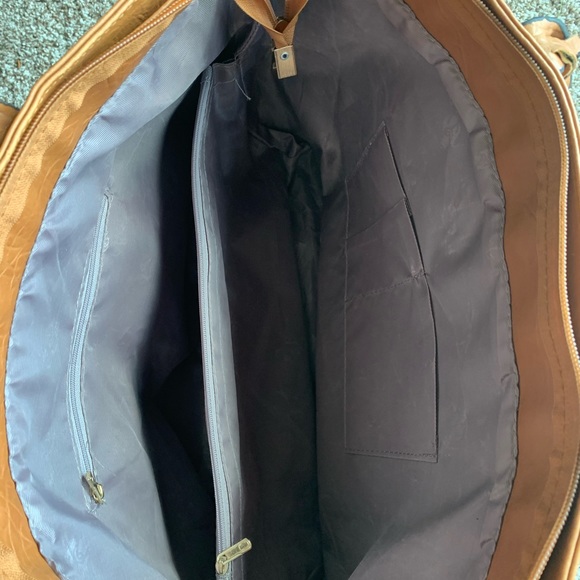 faux leather tote bag with braided straps. - Picture 6 of 6